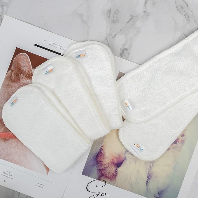 ALVABABY 12PCS Newborn Cloth Diaper Insert,Less Than 12pounds 3-Layer Microfiber Insert 12ST