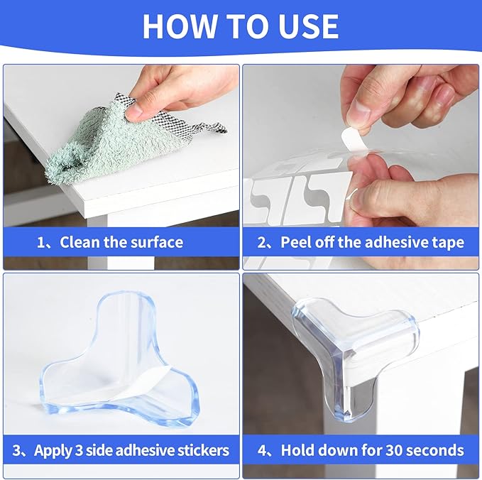 18 Pack Corner Protectors Baby Proof Corners and Edges Protector, Extra Large Clear Table Corner Protectors for Baby Safety Guards Bumpers Cover Sharp Furniture