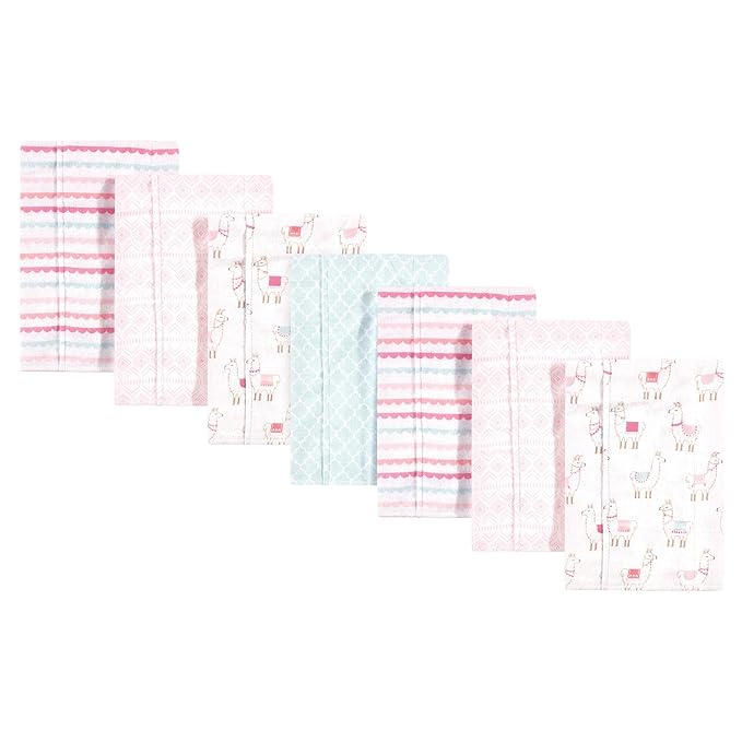 Hudson Baby Unisex Baby Cotton Flannel Burp Cloths, Llama, One Size