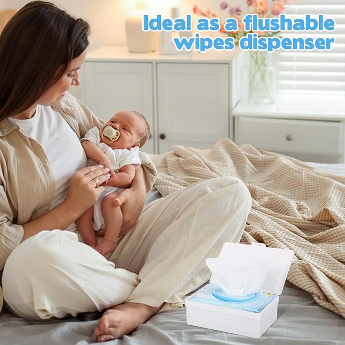 FMOACEN Wipes Dispenser Compatible with Cottonelle Flushable Wet Wipes, Wipe Holder with Sealing Lid Design, Refillable Wipe Container, Non-Slip & Keep Wet Tissue Fresh for Home, Office, Car, Travel