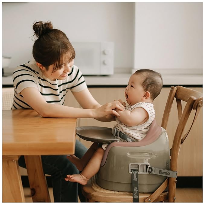 Bumbo 3-in-1 Baby and Toddler Multi Seat for Babies 6 to 36 Months, Breige/Sonoran Rose - Floor Seating, High Chair, or Booster with Adjustable Height and Removable Tray