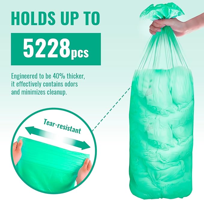 Compatible with Diaper Dekor CLASSIC Diaper Pail Refills | 8 Pack | Odor-Control Liners | Leak-Resistant Incontinence Disposal Bags with Lemon Scent | Durable & Economical