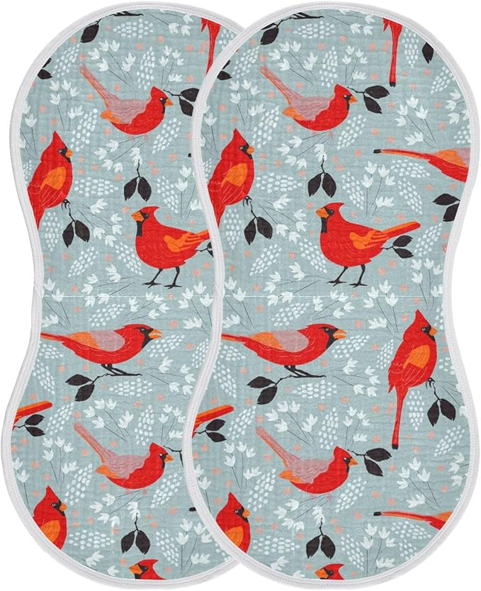 vvfelixl Cardinals Bird Burp Cloths for Baby Boy Girls Baby Washcloths Burp Rags 1 Pack