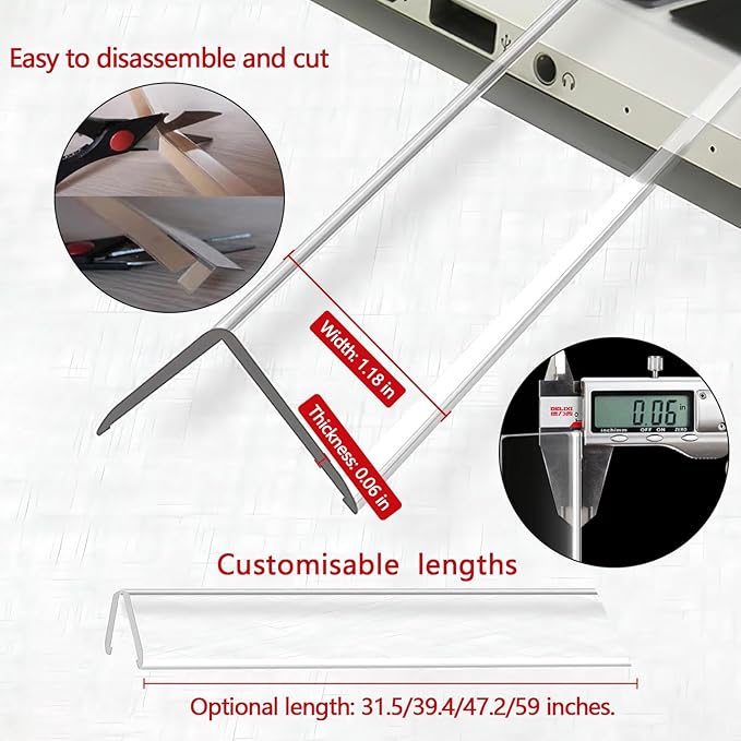Wall Corner Protector - 4PCS, 39.4"x1.18" - Self Adhesive Clear Corner Protectors for Walls, Cabinet Doors, Edge Protector Trim; Easy to Install Corner Guards for Walls (100cm x 3cm)