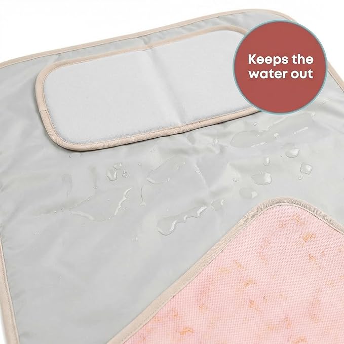 Hamur Home Portable Changing Pad – Waterproof, Washable & Easy Wipe Clean, Foldable Travel Baby Changing Mat for Diaper Bag, Compact & Lightweight, Must-Have for Newborns (Solid Pink)