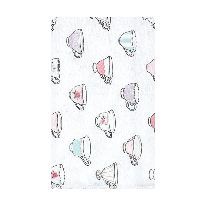 Hudson Baby Unisex Baby Cotton Flannel Burp Cloths, Tea Party, One Size