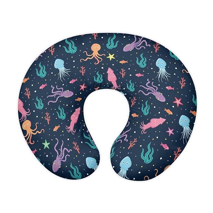 Colorful Octopus Nursing Pillow Cover, Fits The Original Support for Breastfeeding, Bottle Feeding, and Bonding Comfortable Slipcover for Baby Girl and Boy