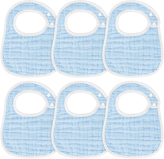 Accmor Muslin Baby Bibs, 6 Pack Soft Cotton Baby Bandana Drool Bibs for Boys Girls Teething and Drooling