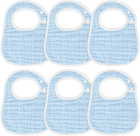 Accmor Muslin Baby Bibs, 6 Pack Soft Cotton Baby Bandana Drool Bibs for Boys Girls Teething and Drooling