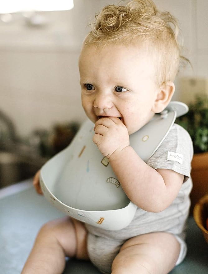 Loulou Lollipop Soft, Waterproof Silicone Feeding Bib for Babies and Toddlers