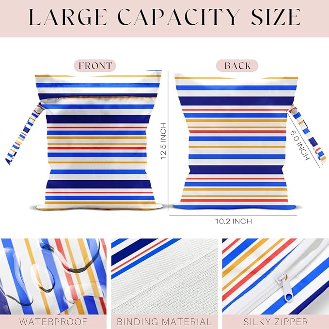 Wet Bag Wet Dry Bag for Swimsuit Travel Beach Pool Stroller Diapers Dirty Yoga Gym Clothes Waterproof Reusable