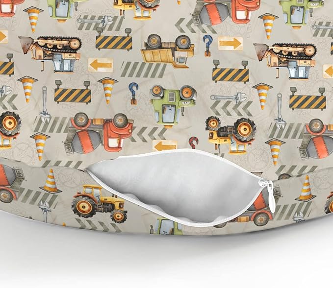 Construction Truck Vehicle Baby Nursing Pillow Covers for Boy Girl Excavator Tractor Digger Dump Truck Nursery Feeding Pillowcase for Breastfeeding Pillows Soft Stretchy Slipcovers for Newborn Infant