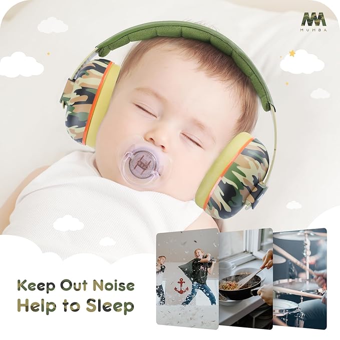 Mumba Baby Ear Protection Noise Cancelling Headphones for Babies and Toddlers Baby Earmuffs - Ages 3-24+ Months