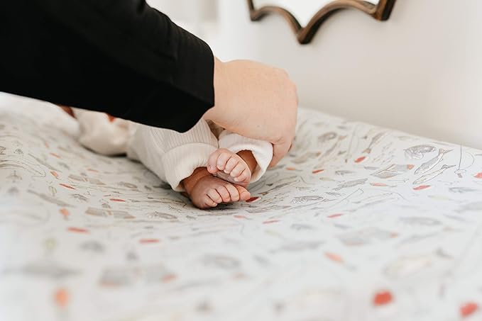 Copper Pearl Premium Knit Changing Pad Cover Soft, Stylish, and Universal Fit for All Standard Diaper Changing Pads, Trendy Design Changing Pad Covers, Trout