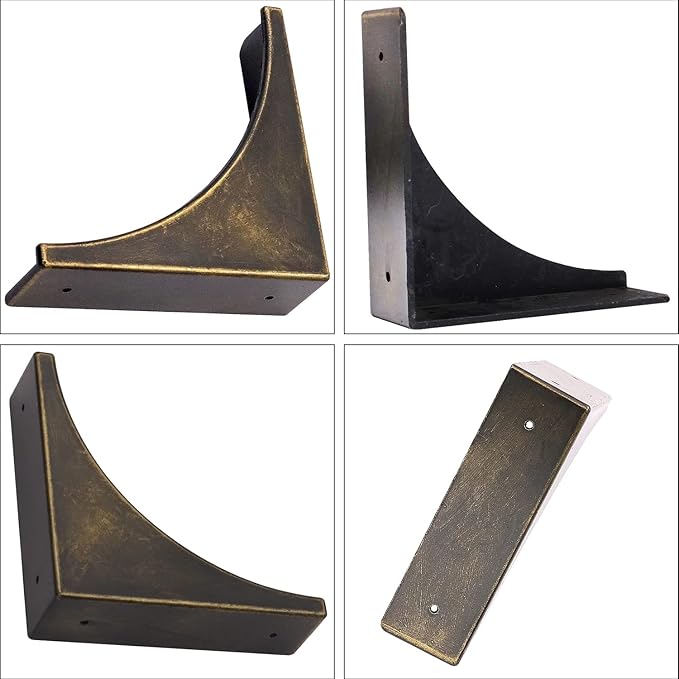 Box Edge Corner Guards Decorative Furniture Corner Protectors Edge Safety Protector Furniture Corner Bumpers Box Cabinet Case Edge Cover Home Hardware Accessories Pack of 4 Bronze