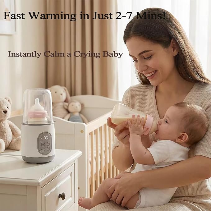 Bottle Warmer,Fast Baby Bottle Warmers for Breastmilk and Formula, with Timer, with Keep Warm, Heats Baby Bottles