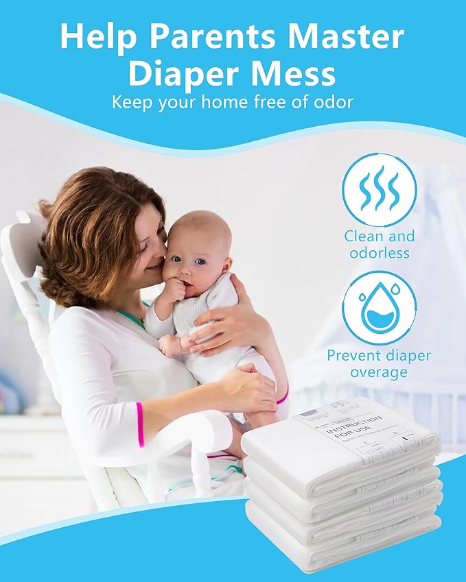 HIDALIFE Refills Compatible with Dekor Plus Diaper Pails, Disposable Diaper Trash Bags, Extra Thick Diaper Pail Refill Liners, Hold Up to 2320 Diapers (4 Pack Plus)