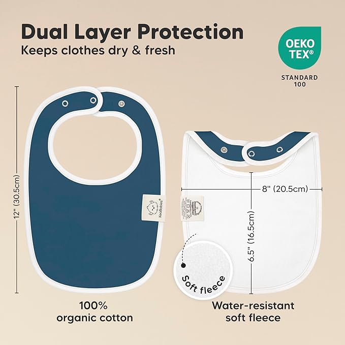 8-Pack Organic Baby Bibs for Boys, Girls - Soft Cotton Drooling and Teething Bibs for Baby Girl & Boy, Extra Absorbent, Easy To Clean & Put On for Toddler, Newborn, Infant 0-24 Months (Crossroads)