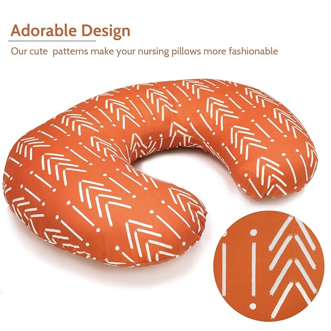 Baby Nursing Pillow Cover, Woodland Breastfeeding Pillow Slipcover, 2PACK, Nursing Pillow Case for Newborn, Soft Fabric Fits Snug On Infant, Washable and Breathable, Animals Deer Rabbit