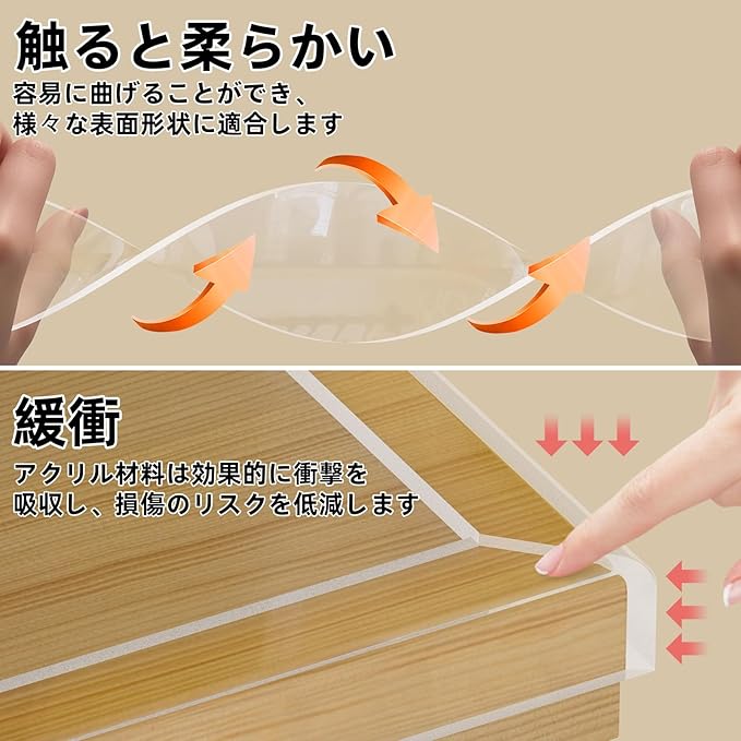 Clear Edge Protector & Corner Guards,1.6in(W) x 16.4FT（L, Baby Proof Corner Protectors for Furniture,Table Bumper for Baby Safety, Sharp Edge Protector for Drawers, Tables, Cabinets