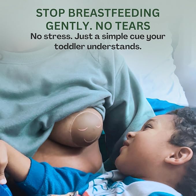 3.3" Silicone Nipple Covers for Weaning Toddlers from Breastfeeding-Gentle Stop Breastfeeding Method for Moms & Babies -Dark