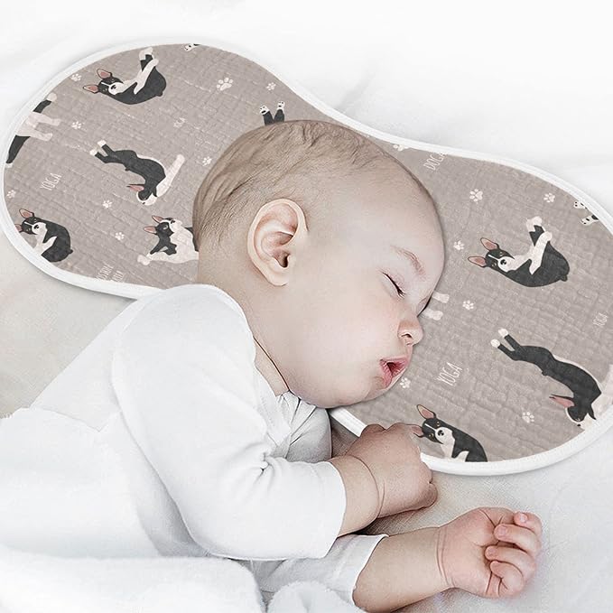 Yoga Boston Terrier Dog Pattern Muslin Burp Cloths for Baby 2 Pack 100% Cotton Baby Washcloths Bibs for Boy Girl
