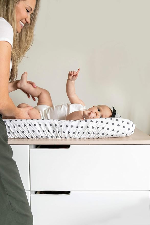 Premium Knit Diaper Changing Pad Cover Smitten by Copper Pearl