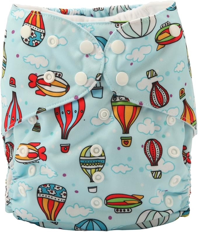 2 to 7 Years Old Junior Big Cloth Diaper,Nappy,Pocket Reusable Washable,Baby Kids Toddler (Hot Air Balloon)