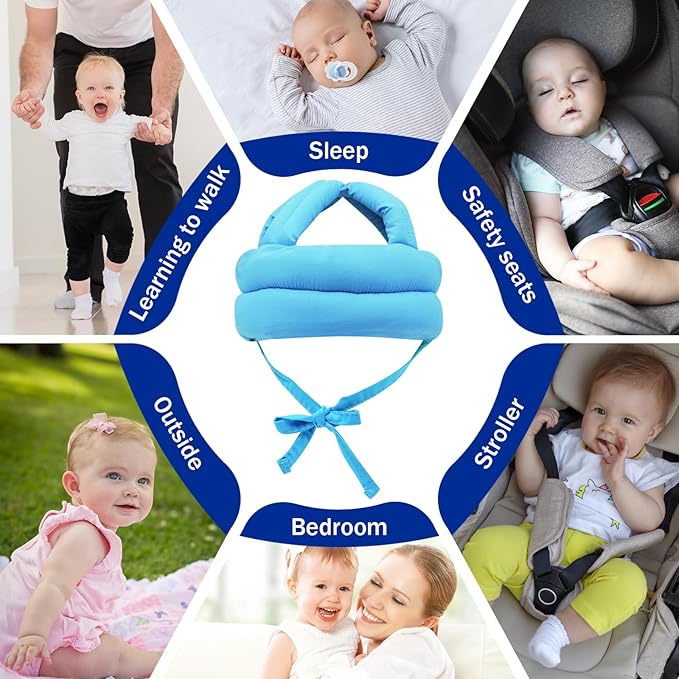 Baby Safety Helmet Baby Head Protector No Bumps for Running Walking Crawling, Safety Head Adjustable Protective Cap Headguard Hat