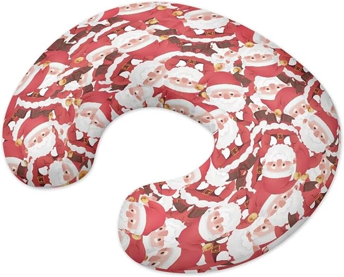 Santa Claus 3 Nursing Pillow Case for Newborn Support for Breastfeeding,Bottle Feeding & Bonding Feeding Pillow Cover Soft and Cozy Breastfeeding Pillow Slipcover Cover Only