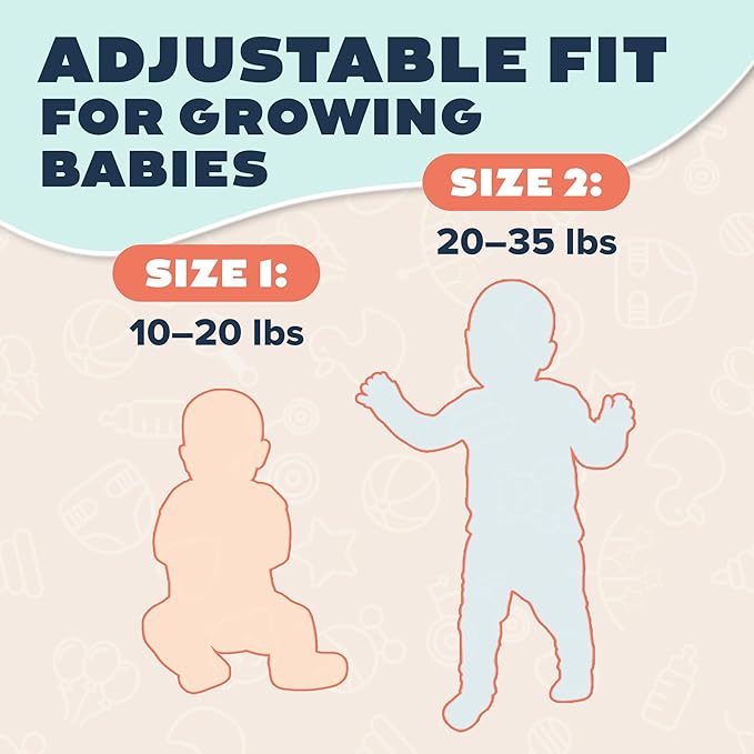 TotsBots Reusable Swim Diapers - Baby & Toddler Swimming Diapers, Adjustable Water-Friendly Swim Diaper - 2 Pack Bundle - (Size 2)