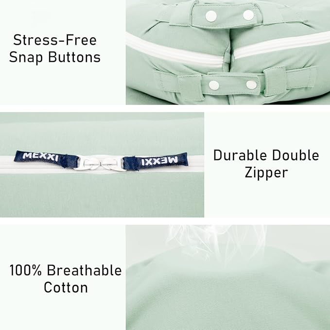 Organic Replacement Cover with Waterproof Pad | Premium Quality Spare Cover Certified Organic Cotton | Protects Against leaks | [Fits Dockatot Deluxe + Docks] (Cover Only) (Pistacho Green)