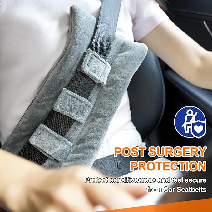 Seat Belt Pillow Post Surgery- Seatbelt Pillows for Post-Surgery, Chemo Port Pillow for Seat Belt, Port Pillows for Chemo Patients Seatbelt, Seatbelt Cushion for Heart Surgery Recovery