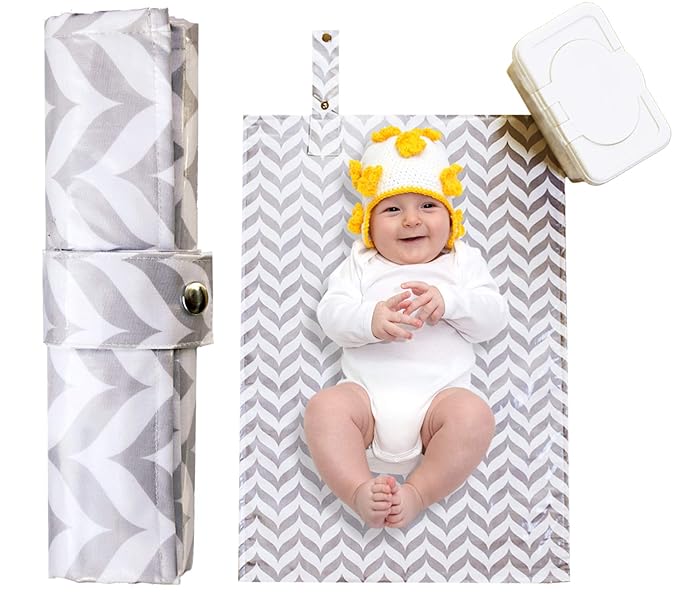 Best Portable Diaper Changing Pad for Baby, Toddler, Diaper Bag, Baby Backpack, Clutch, Kit, Changing Station Caddy, Travel Mat - Waterproof, Wipeable & Washable - Cushioned Quilted Padding