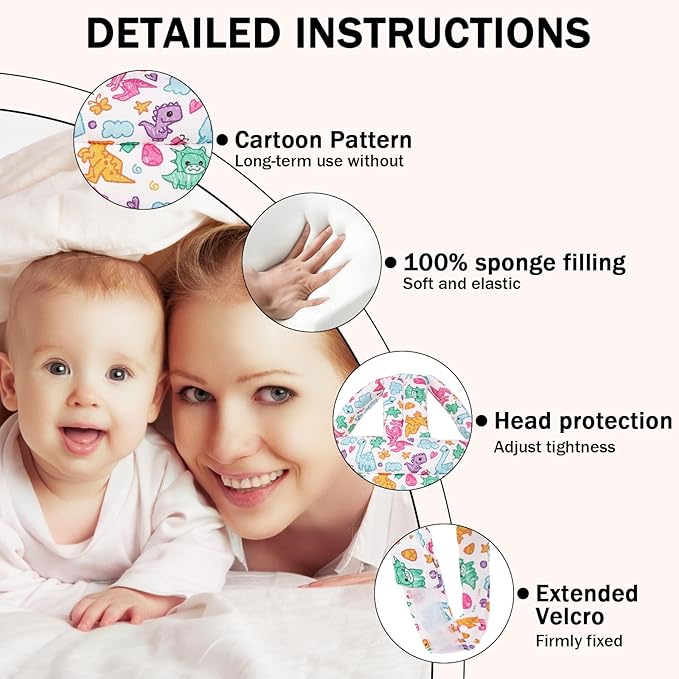 Baby Head Protector for Crawling Walking, Baby Helmet Adjustable No Bumps and Soft Cushion, Infant Safety Cap for Kid Learning to Walk