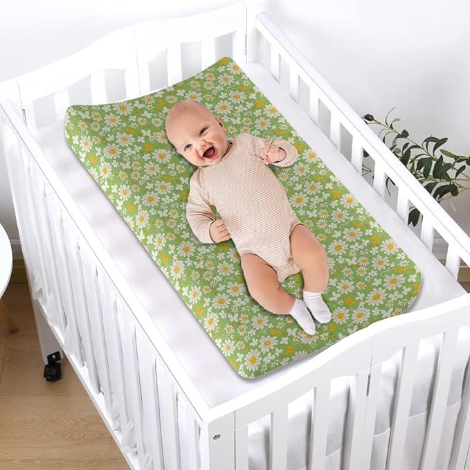 Daisy Changing Pad Cover for Baby Easy to Install Baby Diaper Change Table Pad Covers Washable Cradle Mattress Sheets for All Season Gift for Holiday