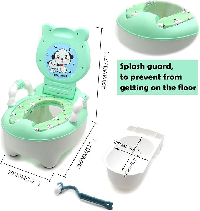 XKMT- Baby Kids Portable Green Bear Portable Potty Training Toilet Seat With Pad Toddler Lovely Toilet Comfortable Soft Seat Stool Chair [P/N: ET-BABY003-GREEN]
