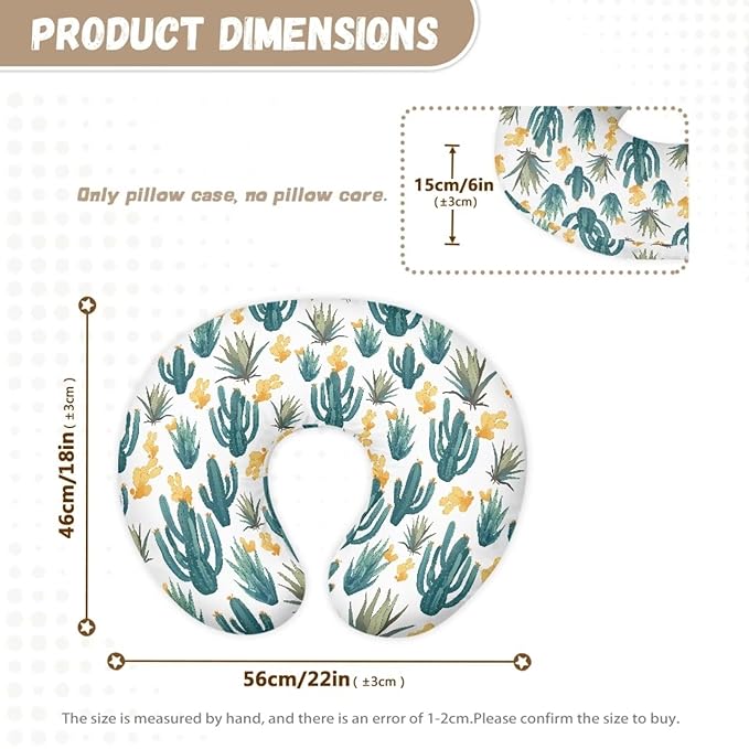 Jeiento Cactus Nursing Pillow Case Stretchy Comfortable Covers for Breastfeeding Pillow Machine Washable and Easy to Install Nursing Covers