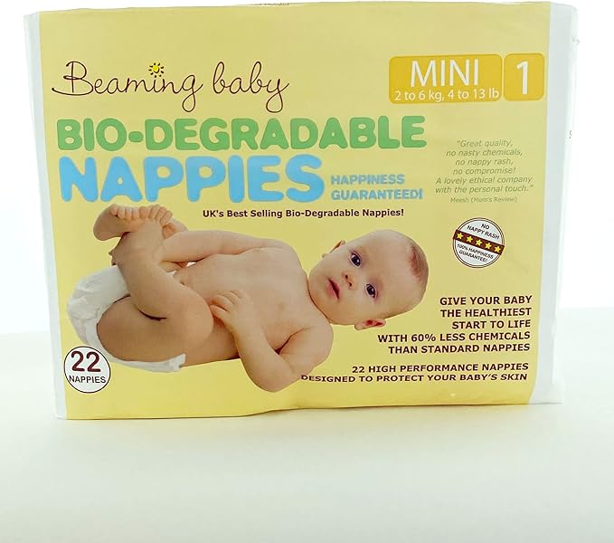 Beaming Baby Bio-Degradable Mini Nappies - Pack of 20 Nappies
