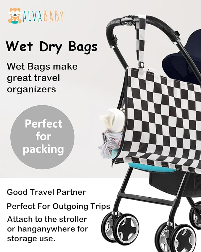 ALVA Waterproof Leakproof Wet Dry Bag 2-Pack | Reusable for Swim, Baby Clothes, Diapers & Travel 2LK08