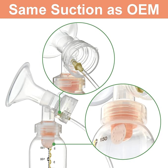 Maymom Breast Pump Kit Compatible with Medela Pump in Style Advanced Pump; 2xTwo-Piece 21mm Breastshield, 2 Valve, 4 Membrane, 2 Replacement Tubing; Replacement Part for Medela Shield, Valve