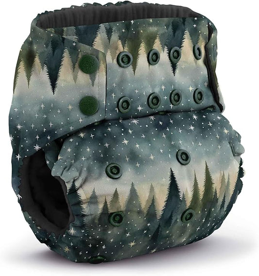 Kanga Care Rumparooz G3 OBV Cloth Diaper Reusable One Size Pocket Diaper with Patented Inner Double Gusset 2 pcs Bamboo Rayon Insert Soaker | Stargazing (6-55+ lbs)