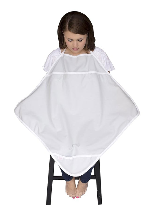 NuAngel Nursing Cover - Gray | Cotton Nursing Blanket for Nursing Mothers | Breathable Breastfeeding Cover - Adjustable Neck and Private Viewing Slit | Diamond Shape for Additional Coverage