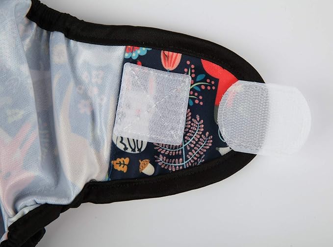 Baby Cloth Diaper Cover Nappy Hook and Loop Double Gusset 6.6lbs to 33lbs (Stomped Dinosaurs) One Size