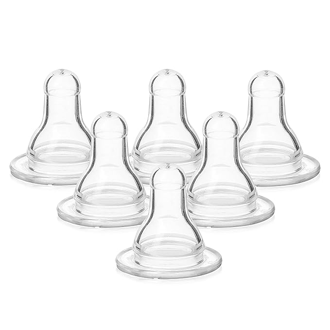 Classic Tinted Plastic Bottles, 8 Ounce (Pack of 12) and Classic BPA-Free Silicone Fast Flow Nipples, 6 Count (Pack of 1)