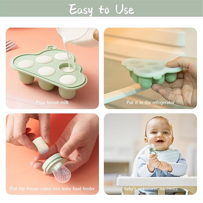 KEERT Baby Fruit Feeder with Popsicle Mold, Teething Teethers for Babies 3-12 Months,Teething Toys for Babies Feeding Gift (Green1)