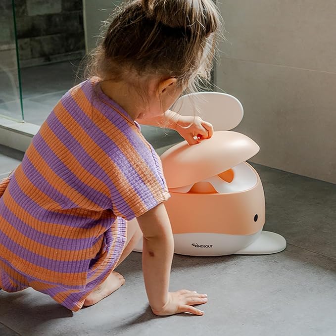 Kindsgut Whale Potty Training Toilet – Ergonomic Toddler Potty for Boys & Girls, Designed in Germany, Non-Slip & Easy Clean, Peach