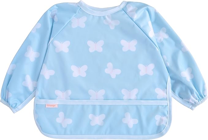 Waterproof Long Sleeve Bib – Machine Washable Baby Bibs for Eating – Baby Smock Bib for Toddler – BLW Supplies for Baby