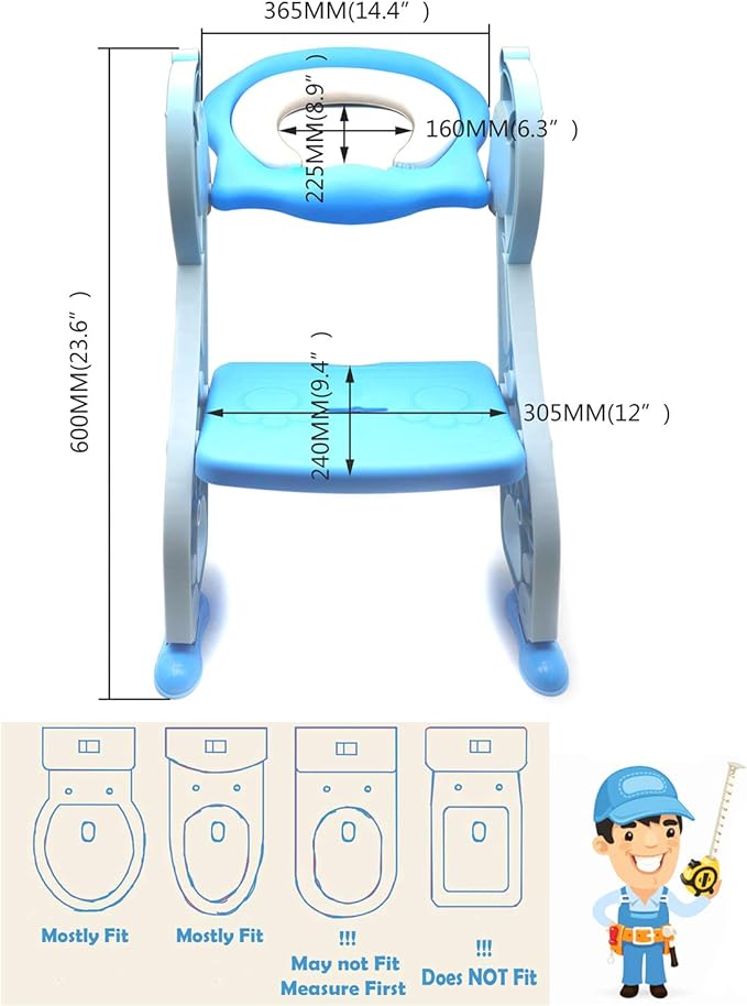 Giffgaff Potty Training Toilet Ladder Seat With Upgraded Cushion Step Stool Ladder Toilet Trainer for Baby Toddler Kids Children In Green
