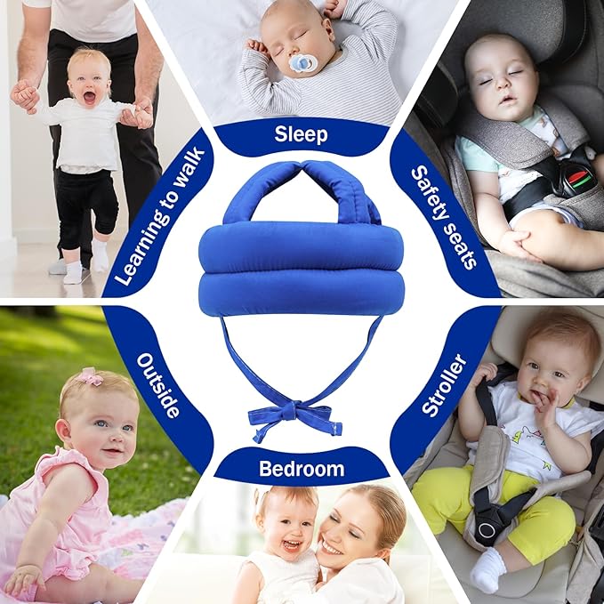 Baby Safety Helmet Baby Head Protector No Bumps for Running Walking Crawling, Safety Head Adjustable Protective Cap Headguard Hat